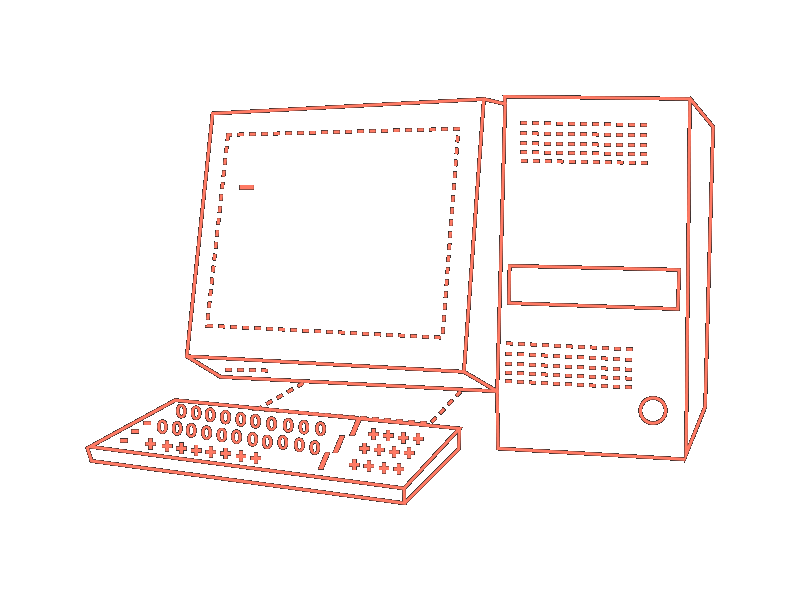 "Computer in ASCII art"