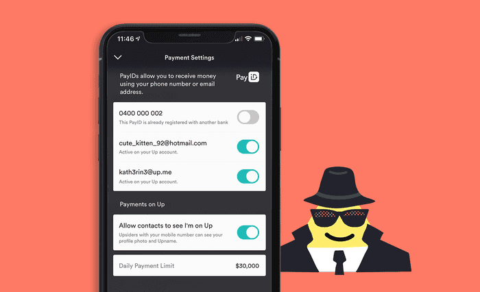 Privacy setting on the Up app