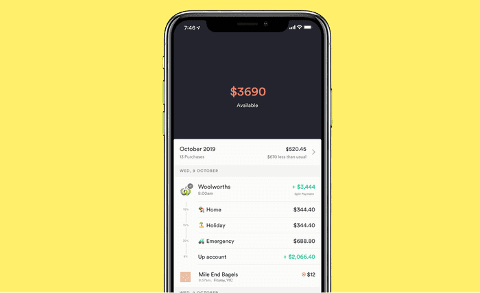 "Pay splitting activity for Woolworths salary payment"