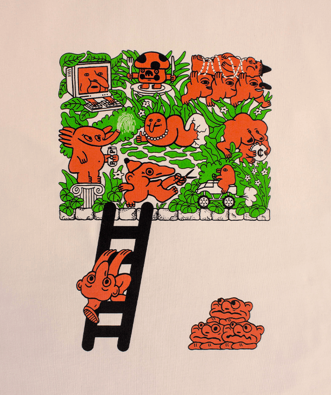Siobhan McCarthy T-shirt being screen-printed at Heavypress