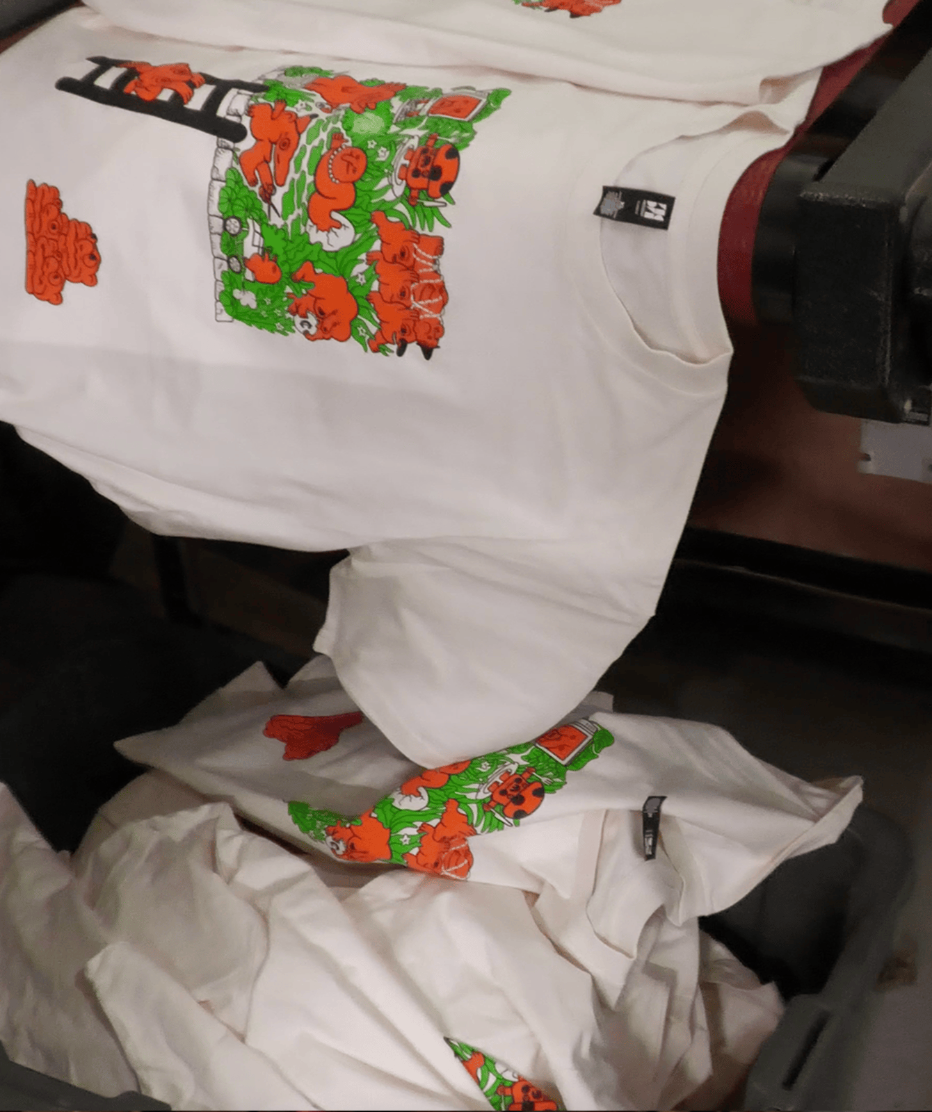 Siobhan McCarthy T-shirt being screen-printed at Heavypress