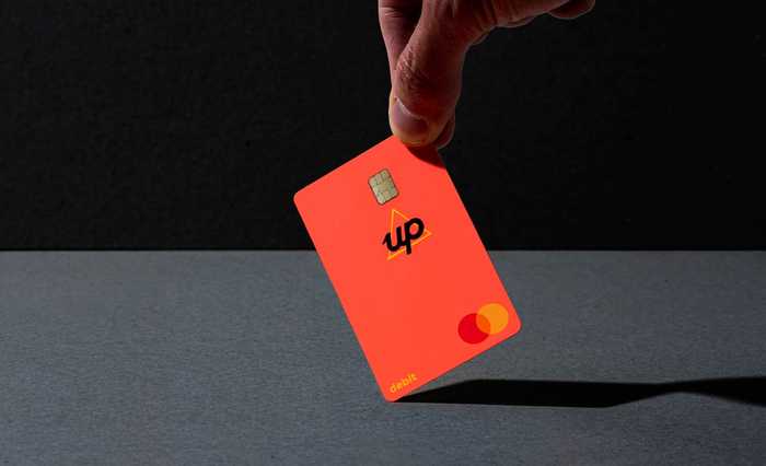 Up Card being held, tenderly