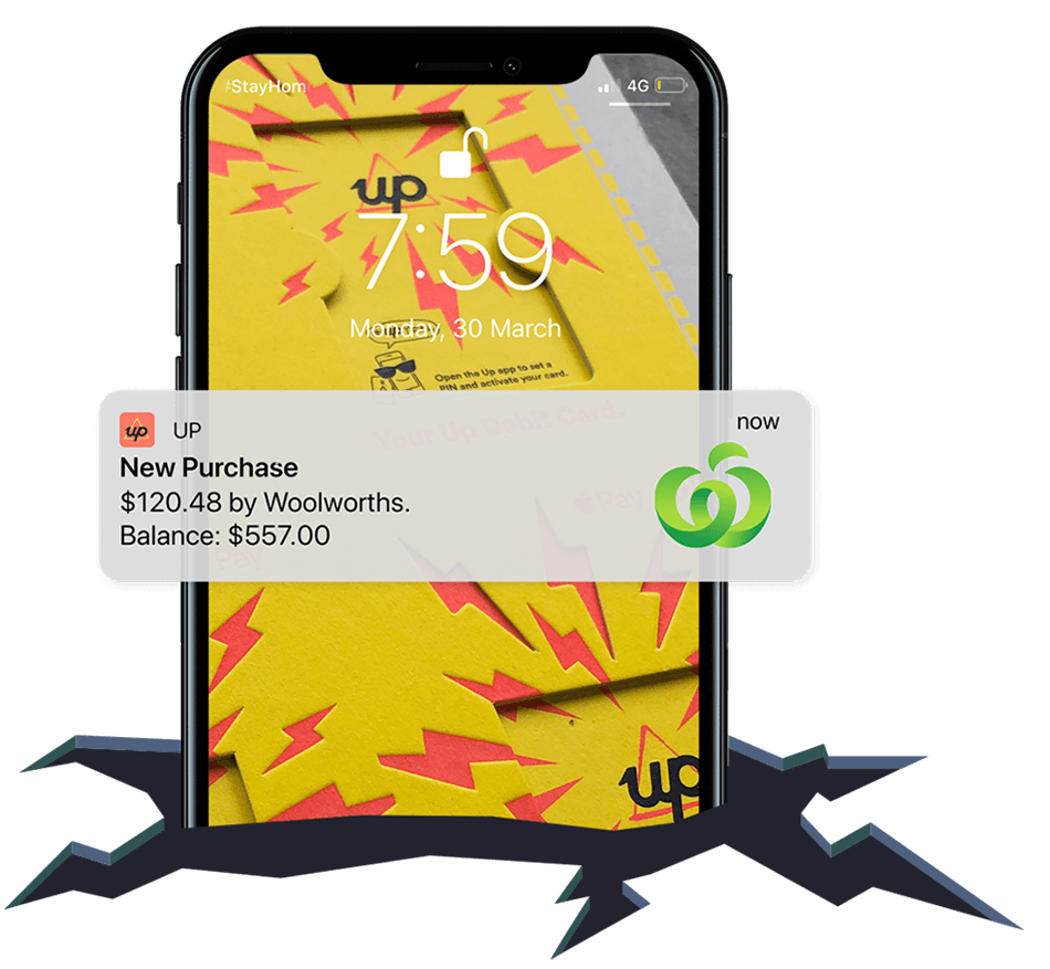 Balance notifications on the Up app