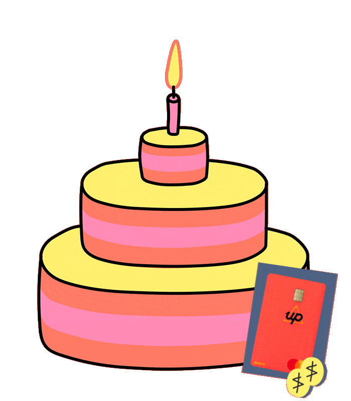 Birthday cake with Up app card