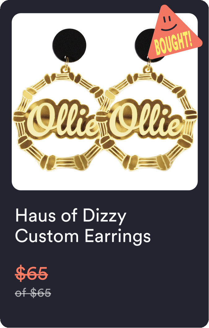 Haus Of Dizzy Custom Personalised Bamboo Earrings