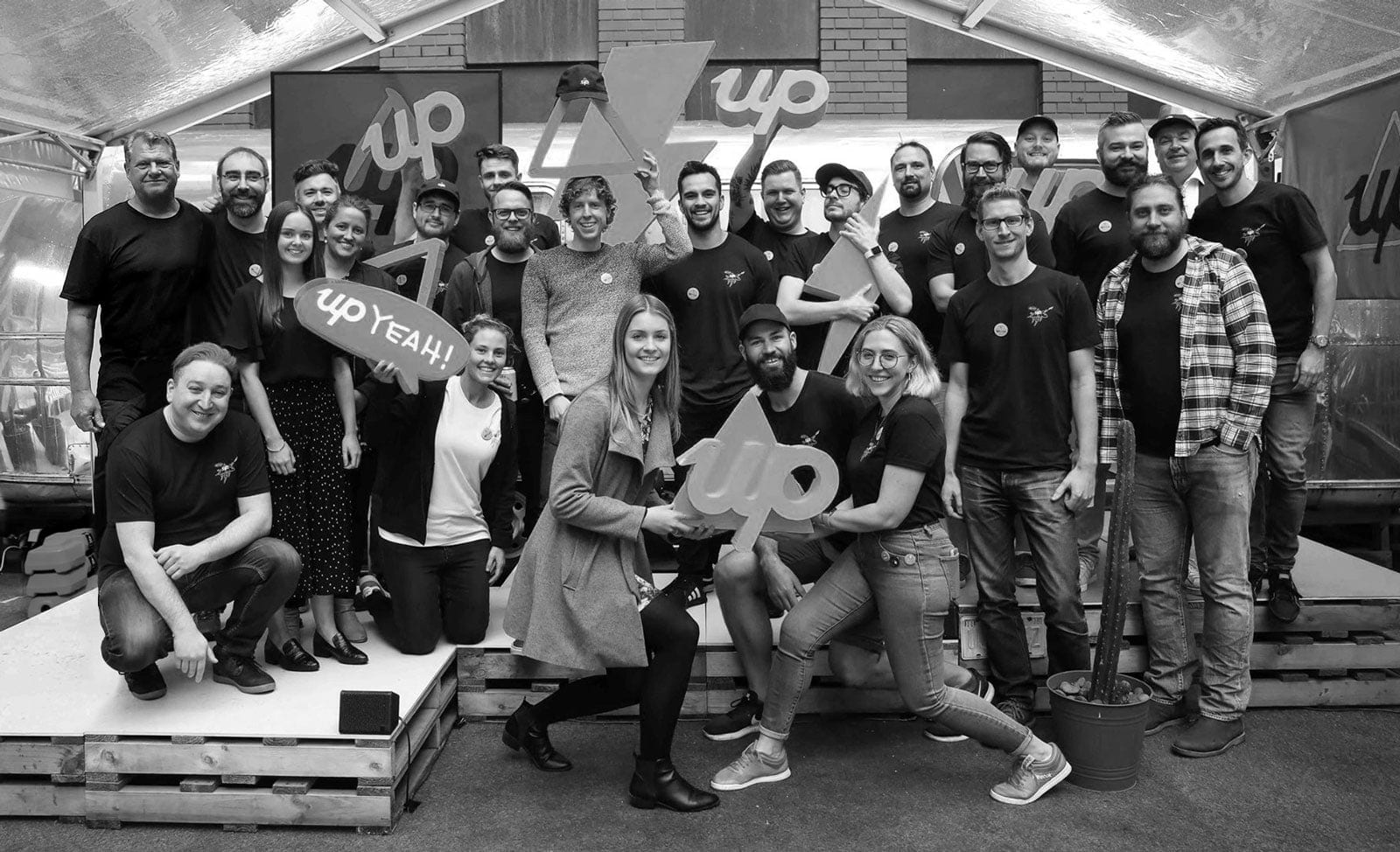 Upsiders celebrating at the Melbourne Up launch event.