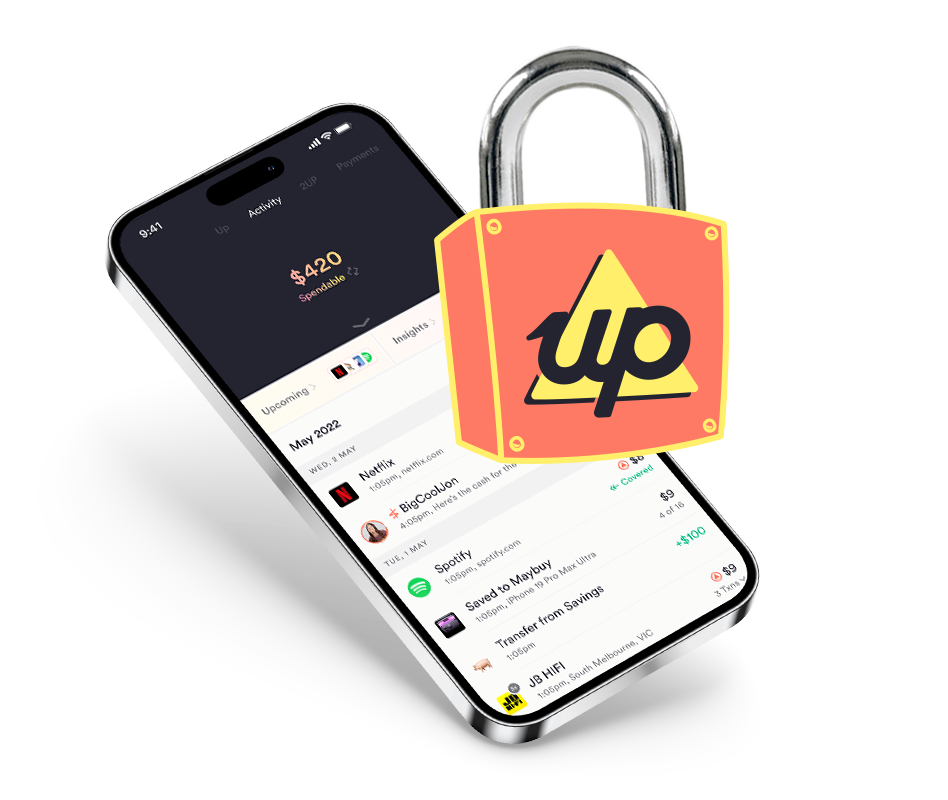 Up app with a padlock