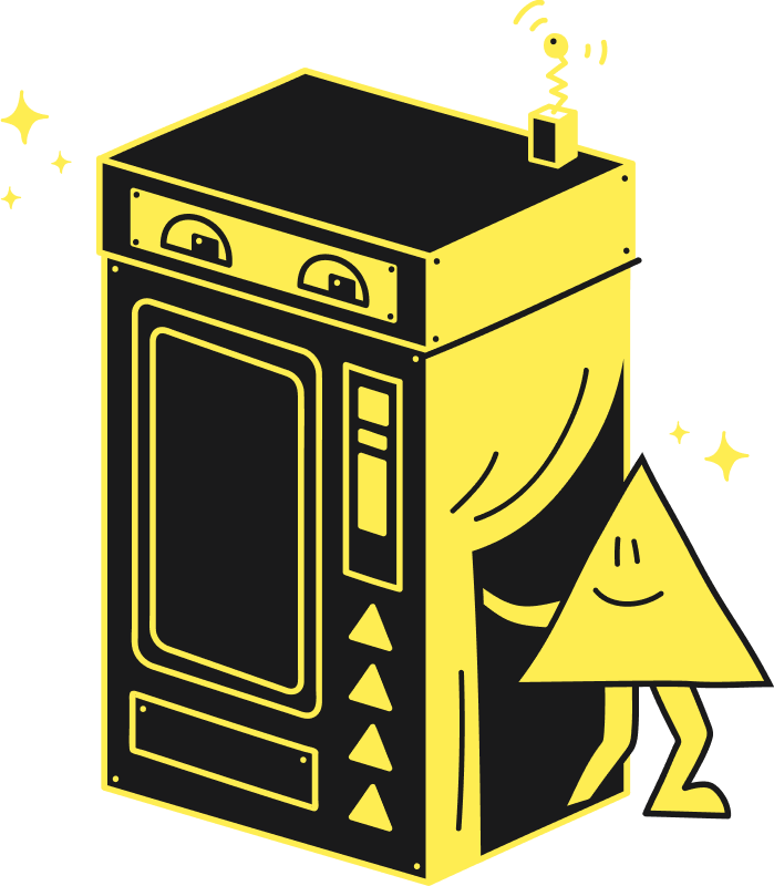 The Upside Dispensary vending machine illustration