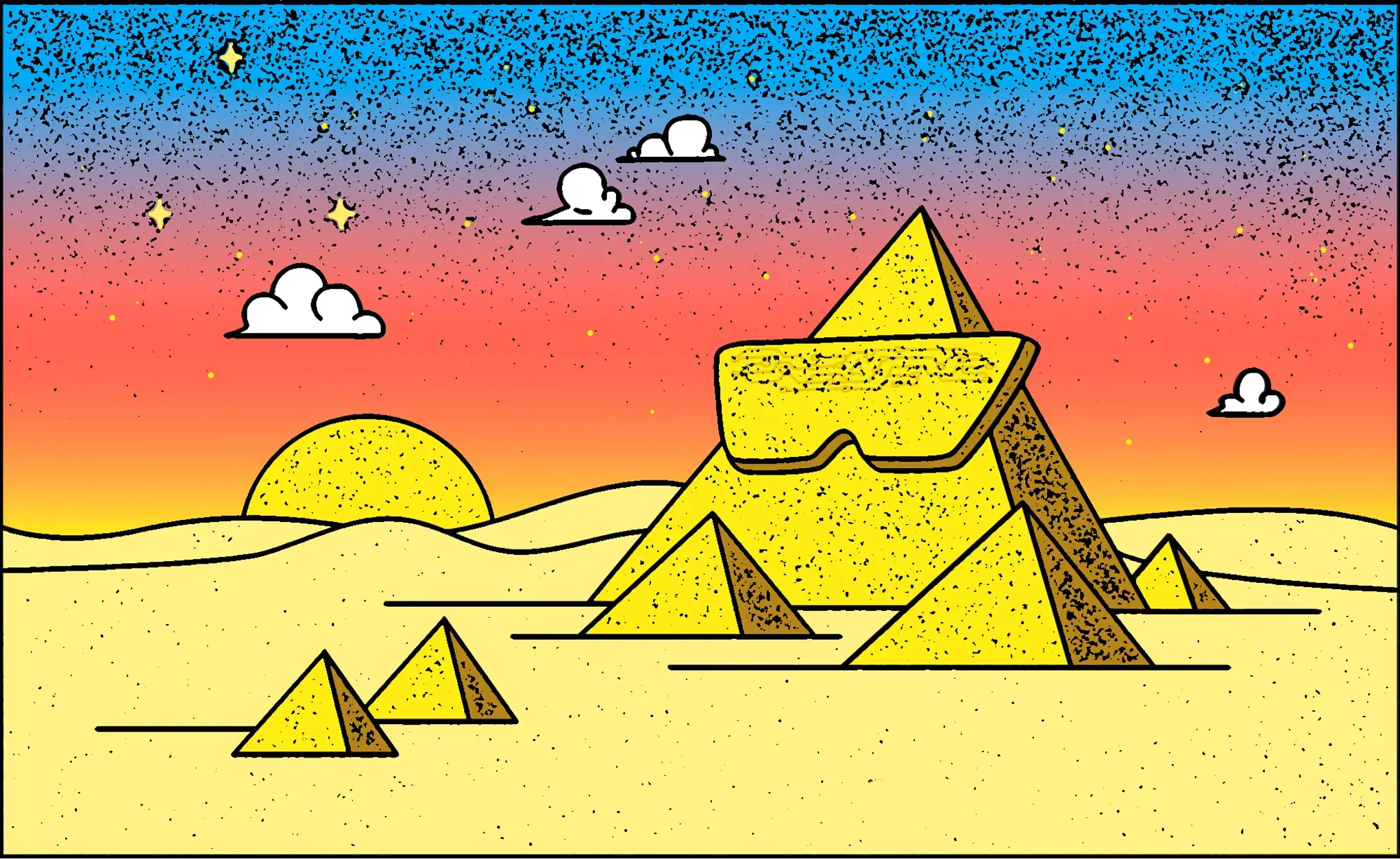 Zap pyramids desert