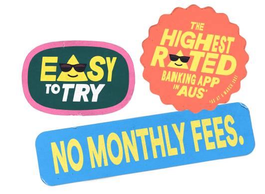 No monthly fees stickers